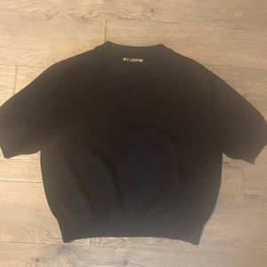 Black St.John Basics light weight, short sleeve sweater. Size Medium